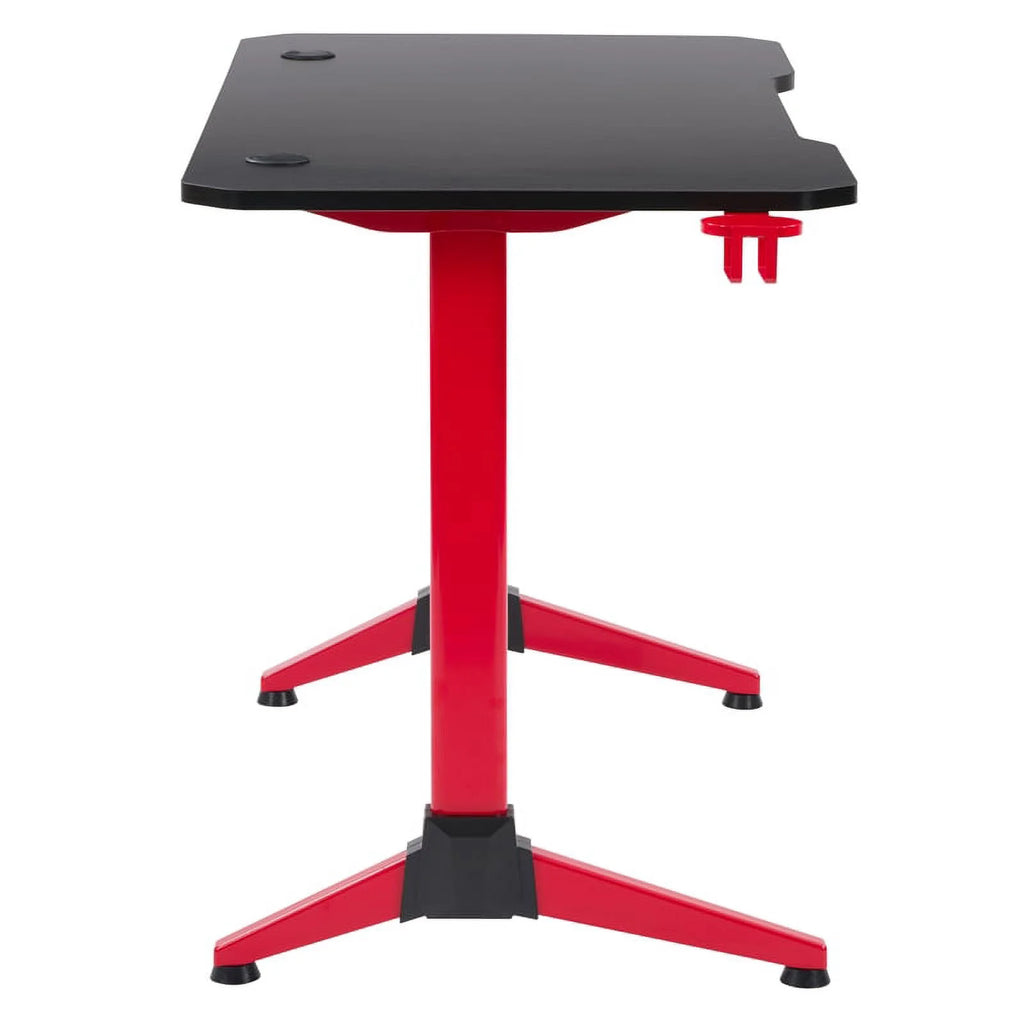 Black and Red Engineered Wood Gaming Desk J3304
