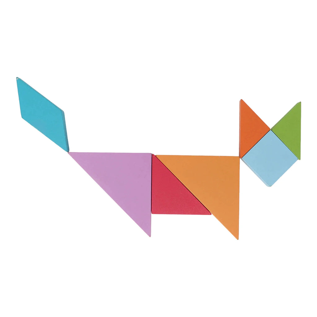 Magnetic Tangram Toys 7 Shapes Wooden Pattern Blocks Set I24039