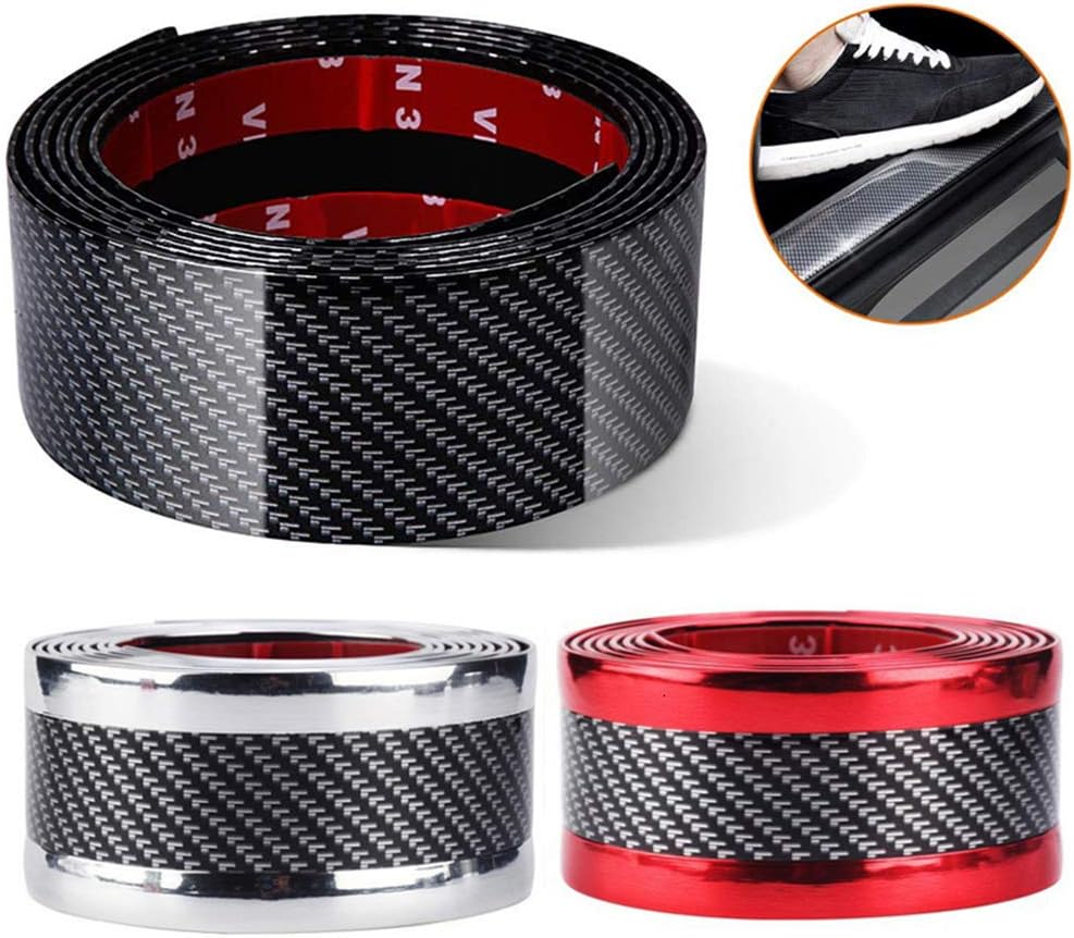 Carbon Fiber Door Sill Protector Bumper Guard Strip, Pack of 2 Q457001