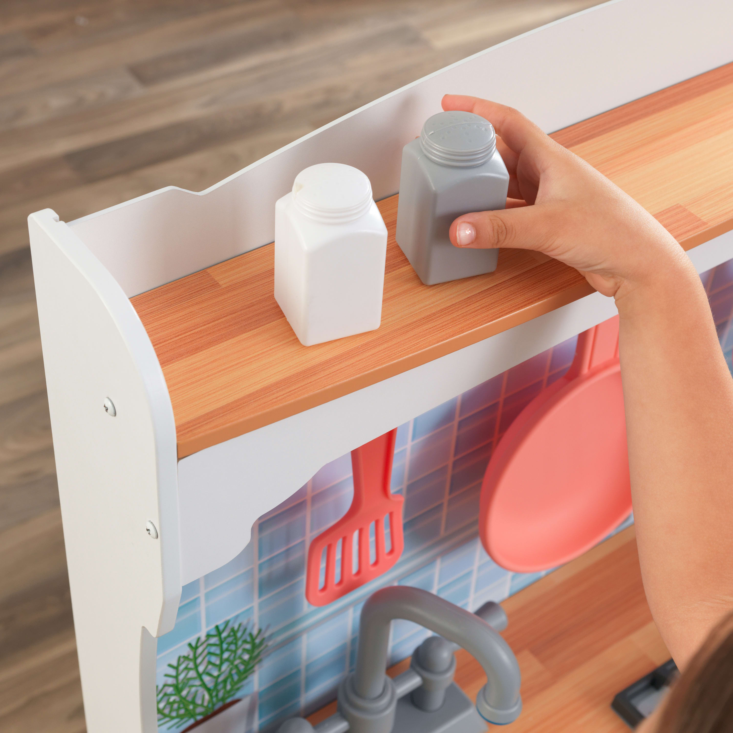 Gray and Pink Magnetic Play Kitchen B96238