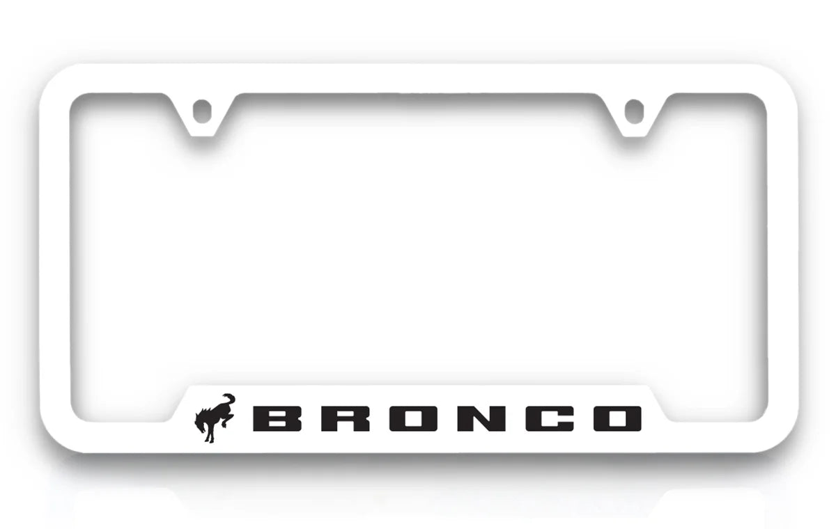 White Plastic License Plate Frame W559236