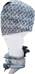 Grey Fish Scales Outboard Motor Cover W8749