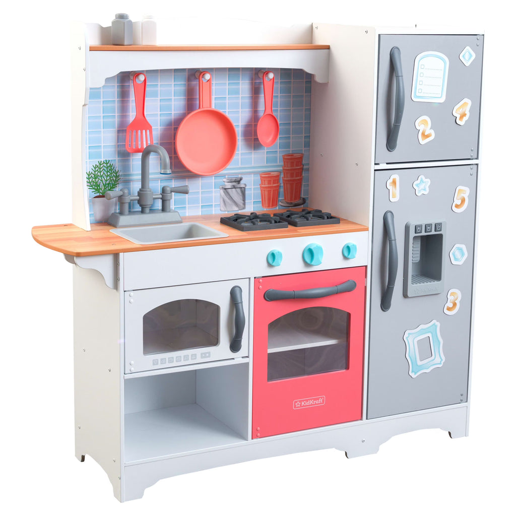 Gray and Pink Magnetic Play Kitchen B96238