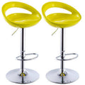 Set of 2 Adjustable Swivel Barstool Bar Chairs (White ABS) C432498