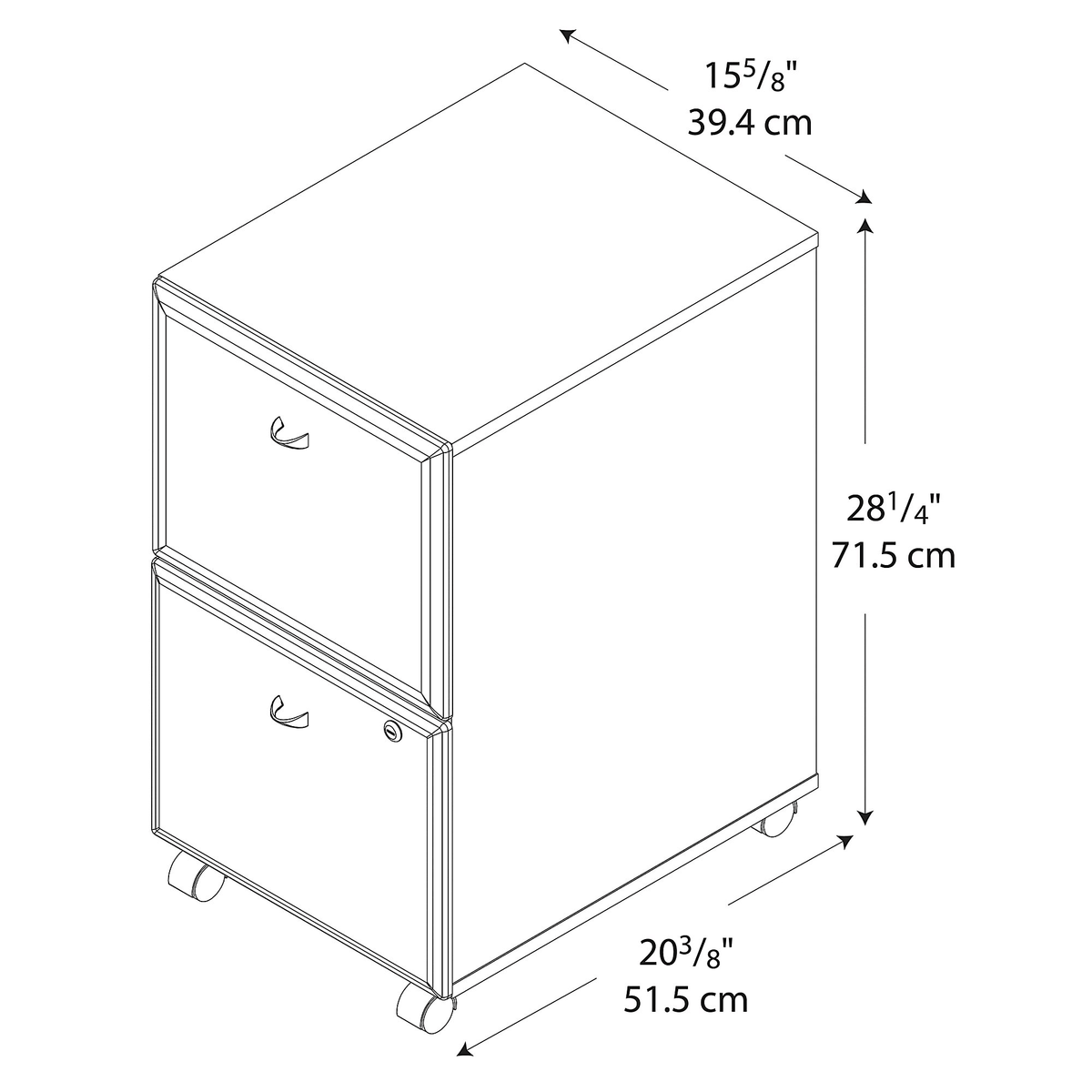 Pewter 2 Drawer Mobile File Cabinet Z85386