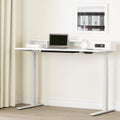 Pure White Adjustable Height Standing Desk with Built In Power Bar R137481