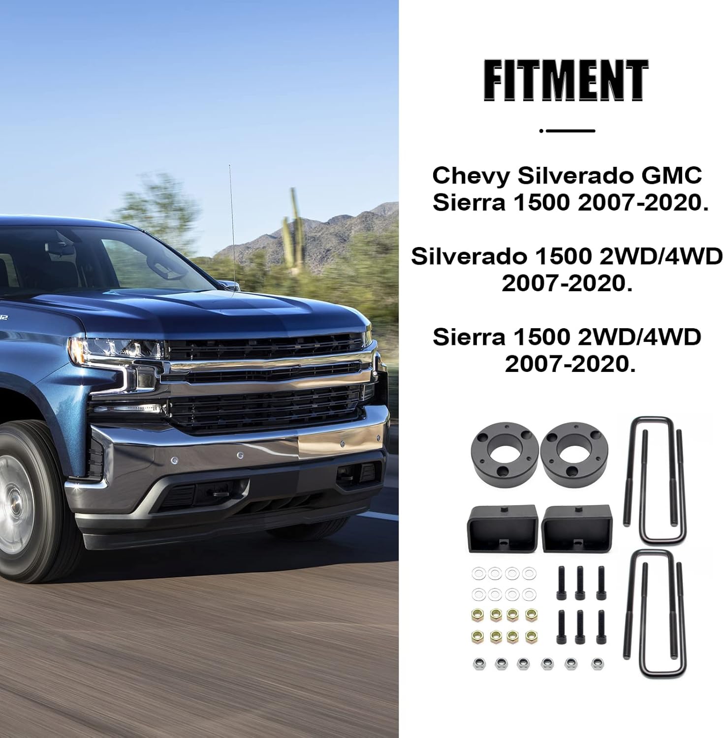 3 Inch Front and 2 Inch Rear Leveling Lift Kit for Chevrolet Silverado 1500 Q447