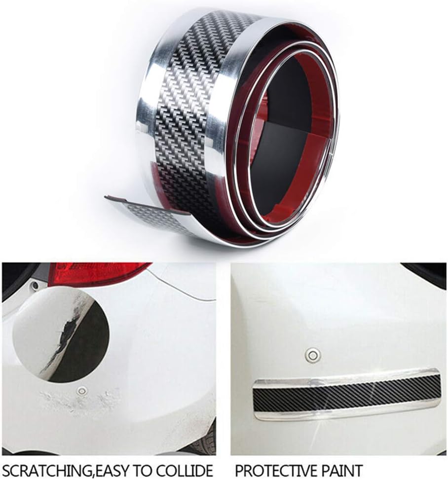 Carbon Fiber Door Sill Protector Bumper Guard Strip, Pack of 2 Q457001