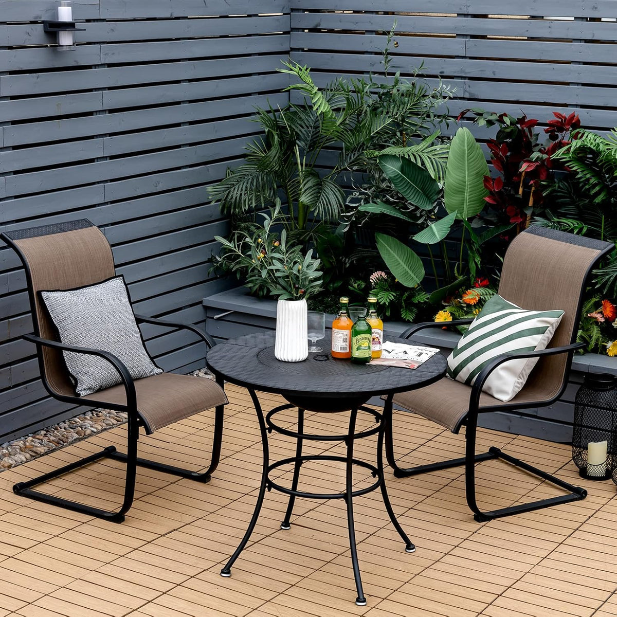 32 Inch Metal Wood Burning Fire Pit with Cover and Grill Grate E21836
