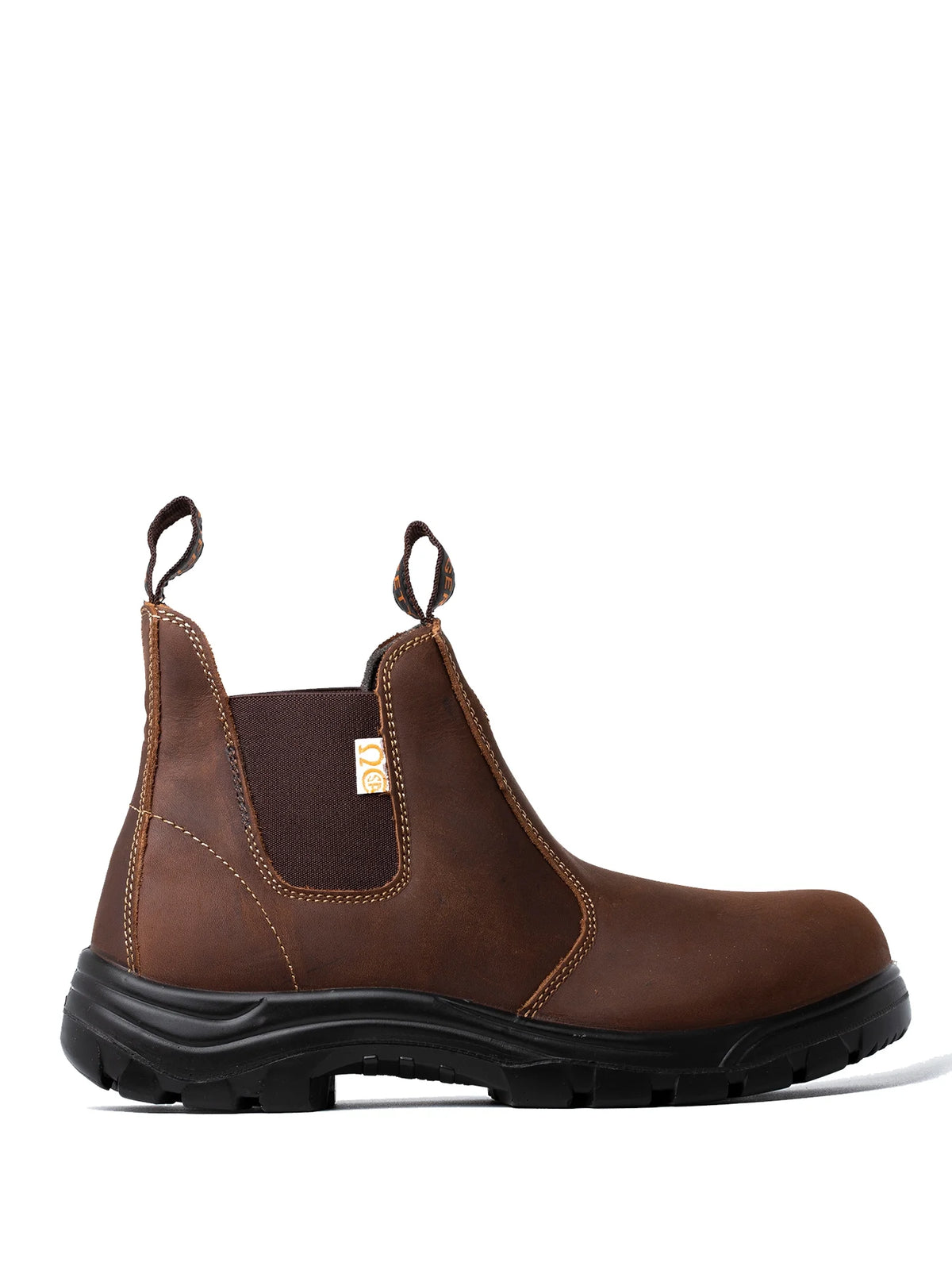 Brown Slip On Leather Steel Toe Work Boots U565026