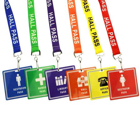 36 Pack Student Hall Pass Lanyards with Breakaway Lanyards T2781