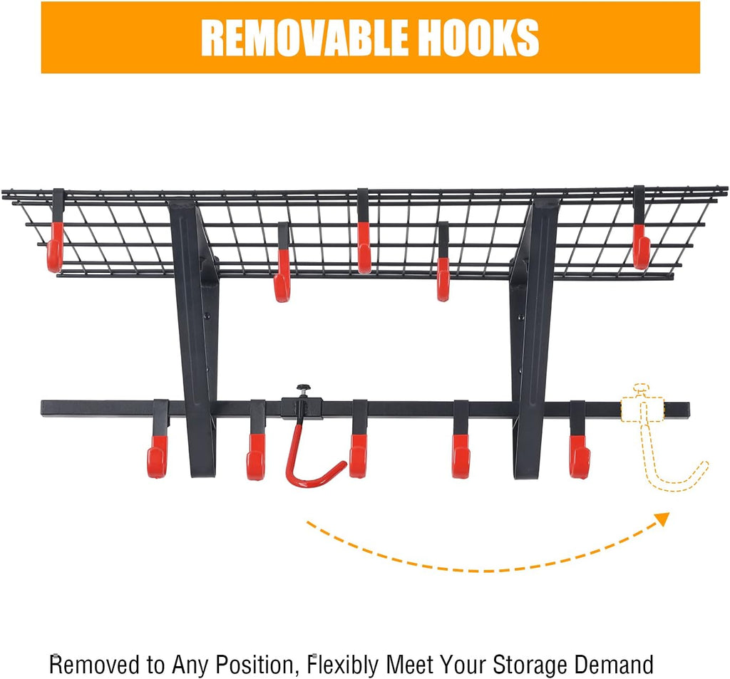 Garage Wall Shelving 1 Pack with Vertical Bike Hanger, Powder Coated Steel T36118