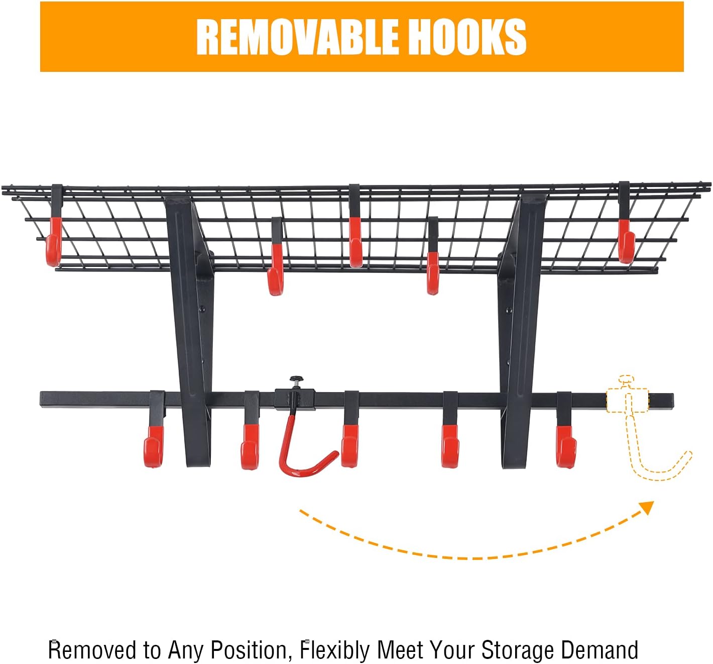 Garage Wall Shelving 1 Pack with Vertical Bike Hanger, Powder Coated Steel T36118