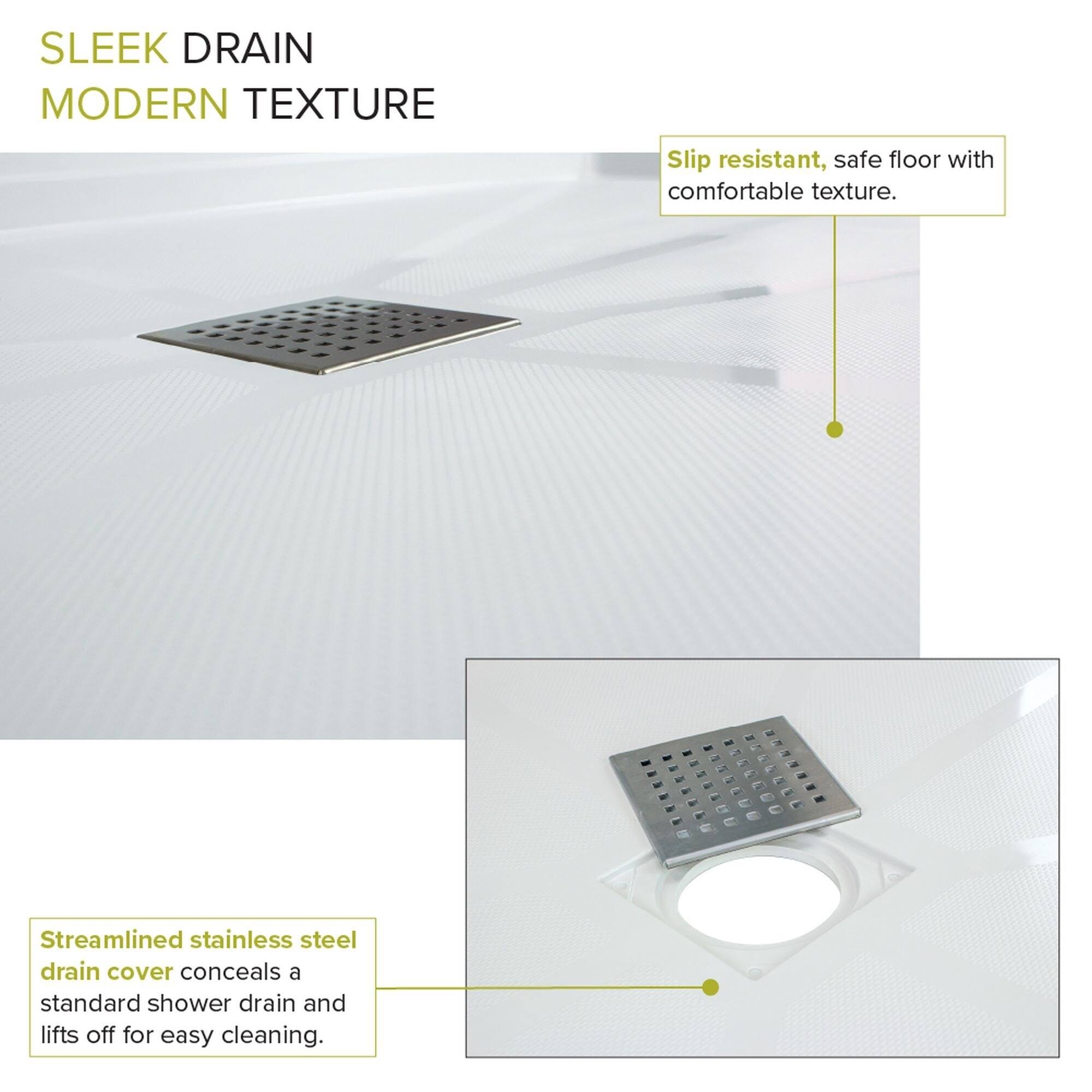 Cameo Single Threshold Shower Base with Center Drain D14283