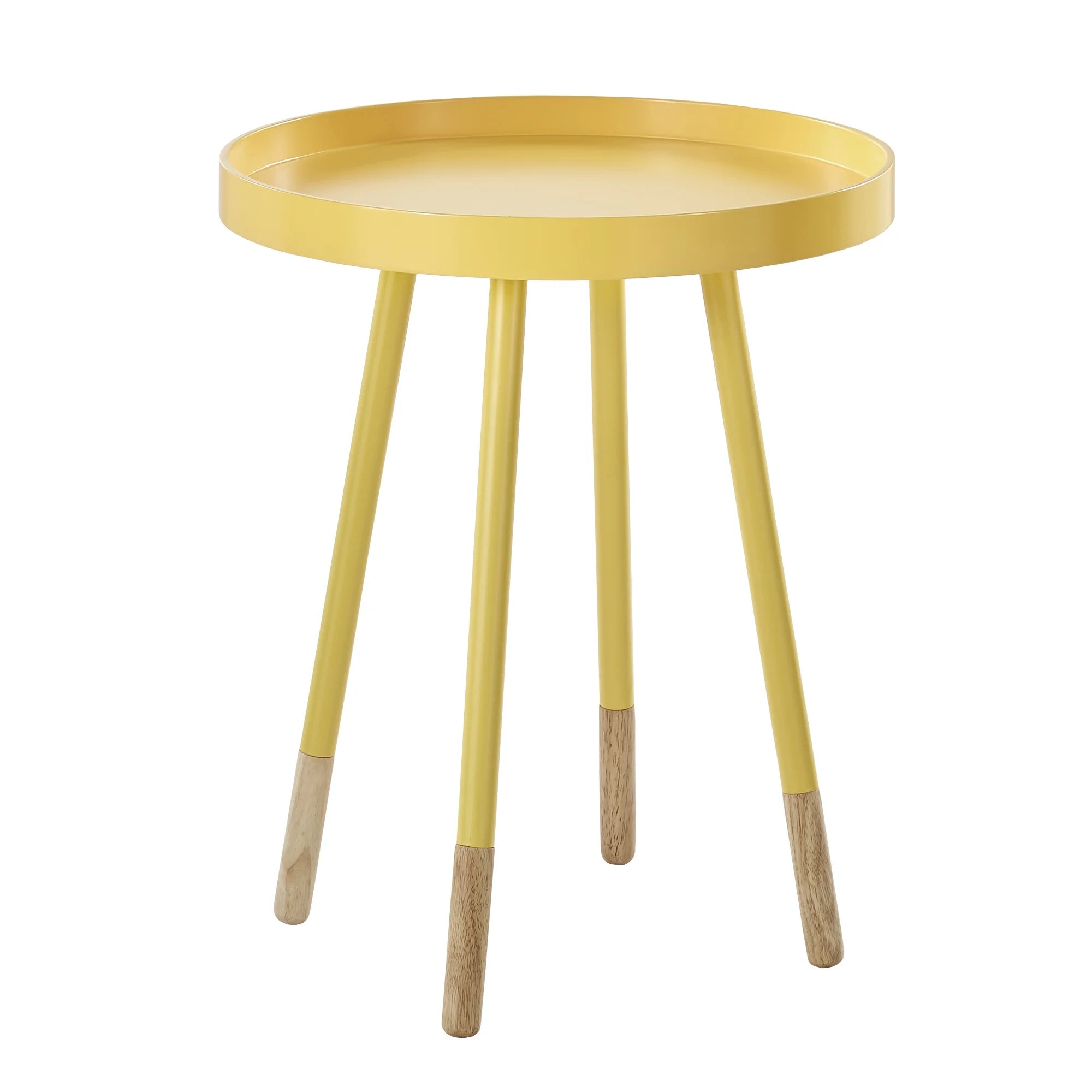 Yellow Round Bentwood Top End Table W25433