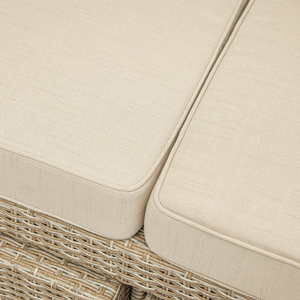 Outdoor Wicker Patio Sofa with Canopy & Ottoman Set D235