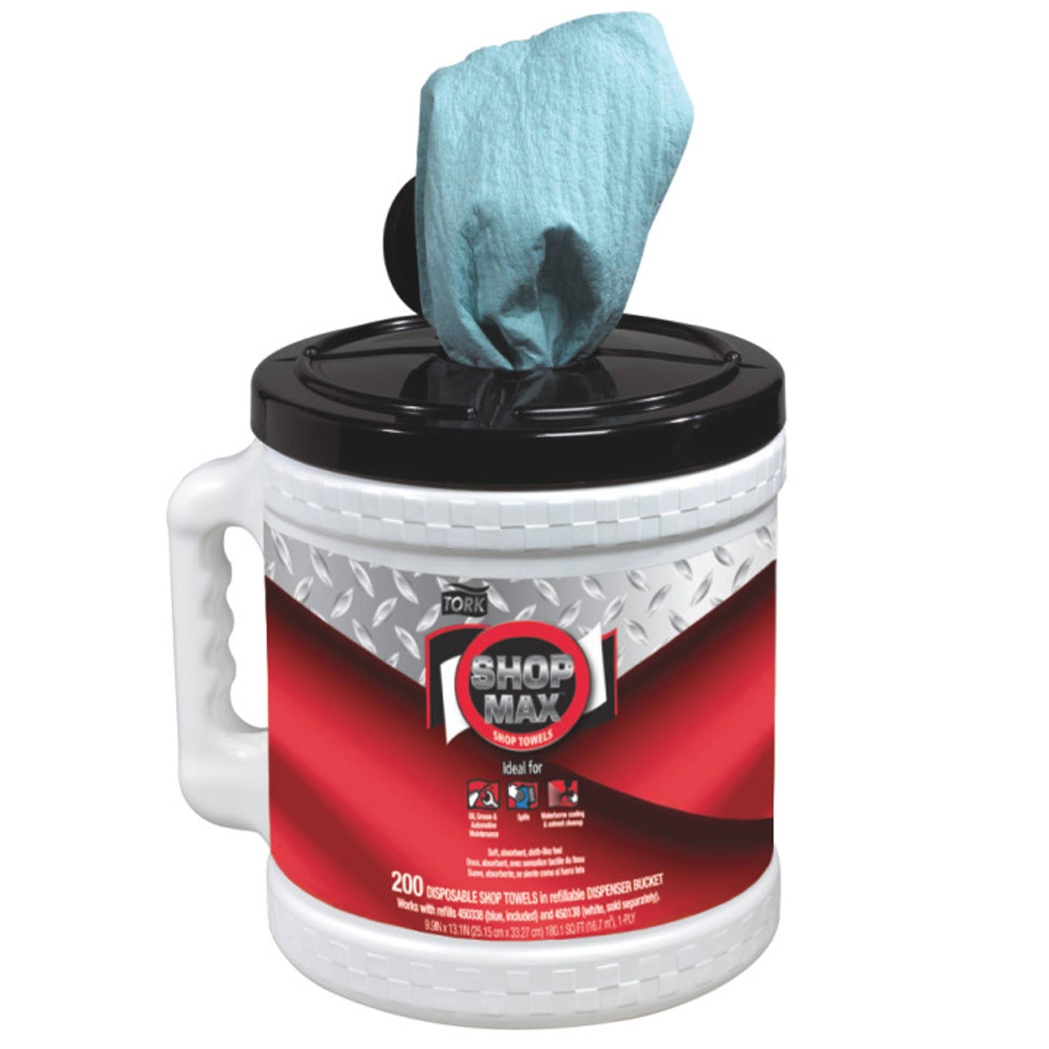 Blue 8.5 x 10 Shop Wiper, 200/Bucket, 2 Buckets/Carton G460
