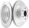 Drilled & Slotted Rear Brake Rotors, 2pcs I7739