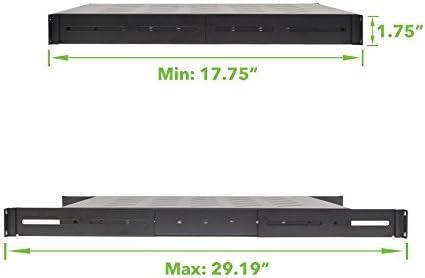 1U 19-Inch Fixed 4-Post Rack Mount Server Shelf Black Pack of 2 T89008