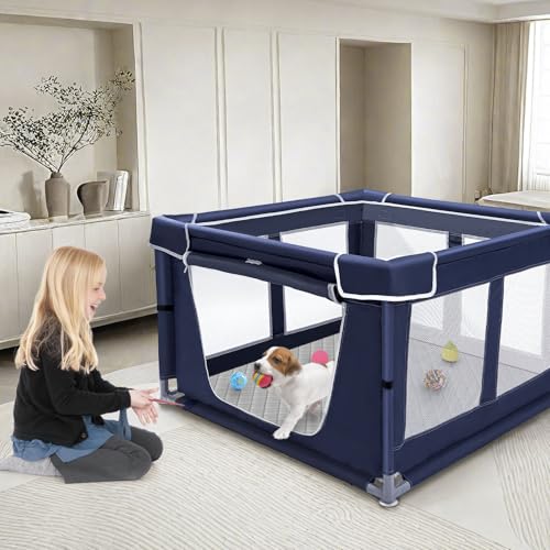 42x42x25 Inch Oxford Fabric Pet Playpen with Gate V47517