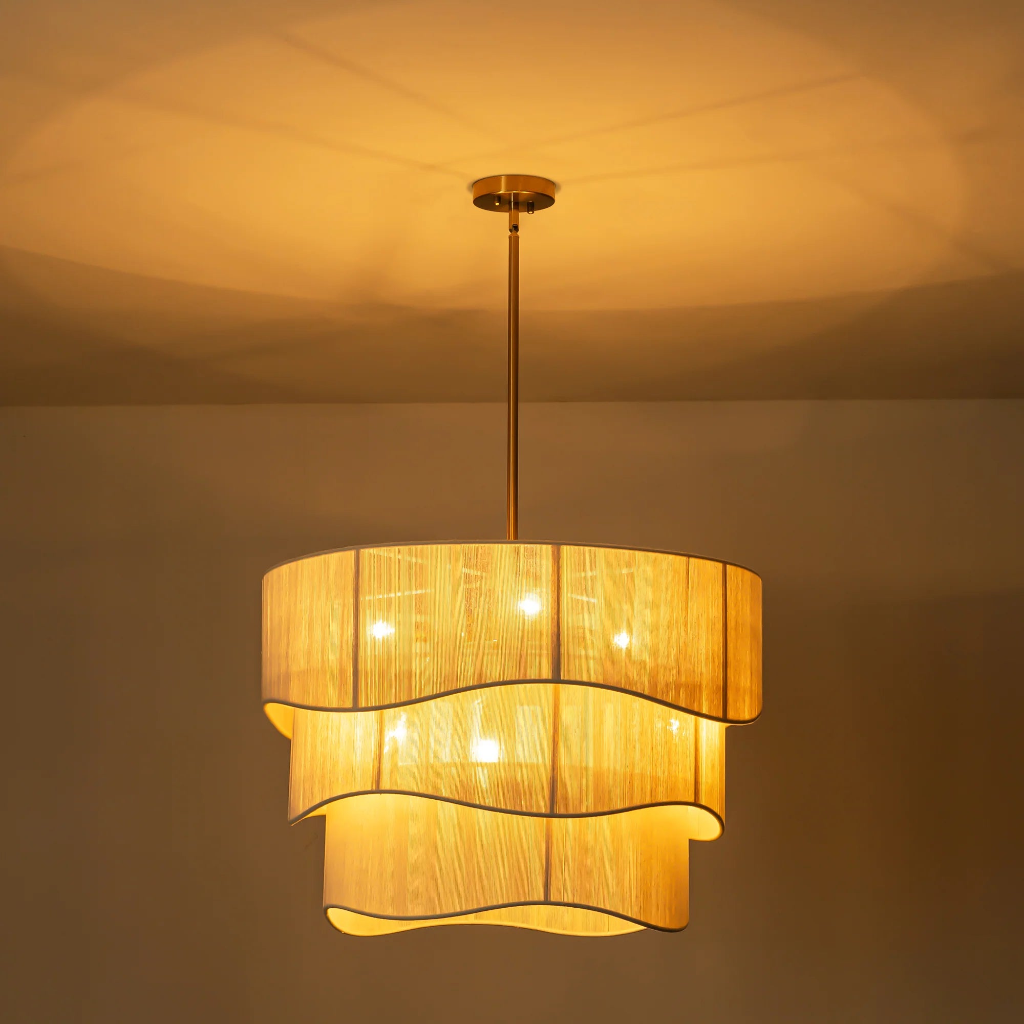 Rattan Tiered Chandelier J6371