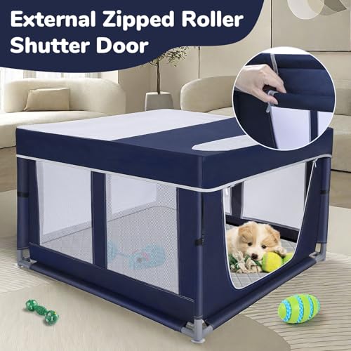 42x42x25 Inch Oxford Fabric Pet Playpen with Gate V47517