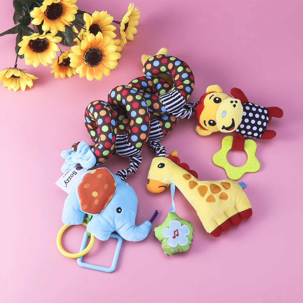 Infant Baby Activity Spiral Stroller Toy Plush Toy Q938173