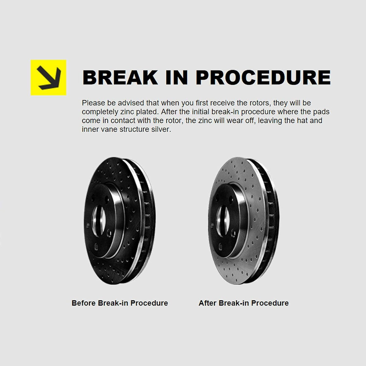 Front Black Hart Drilled Brake Rotors and Brake Pad T552646