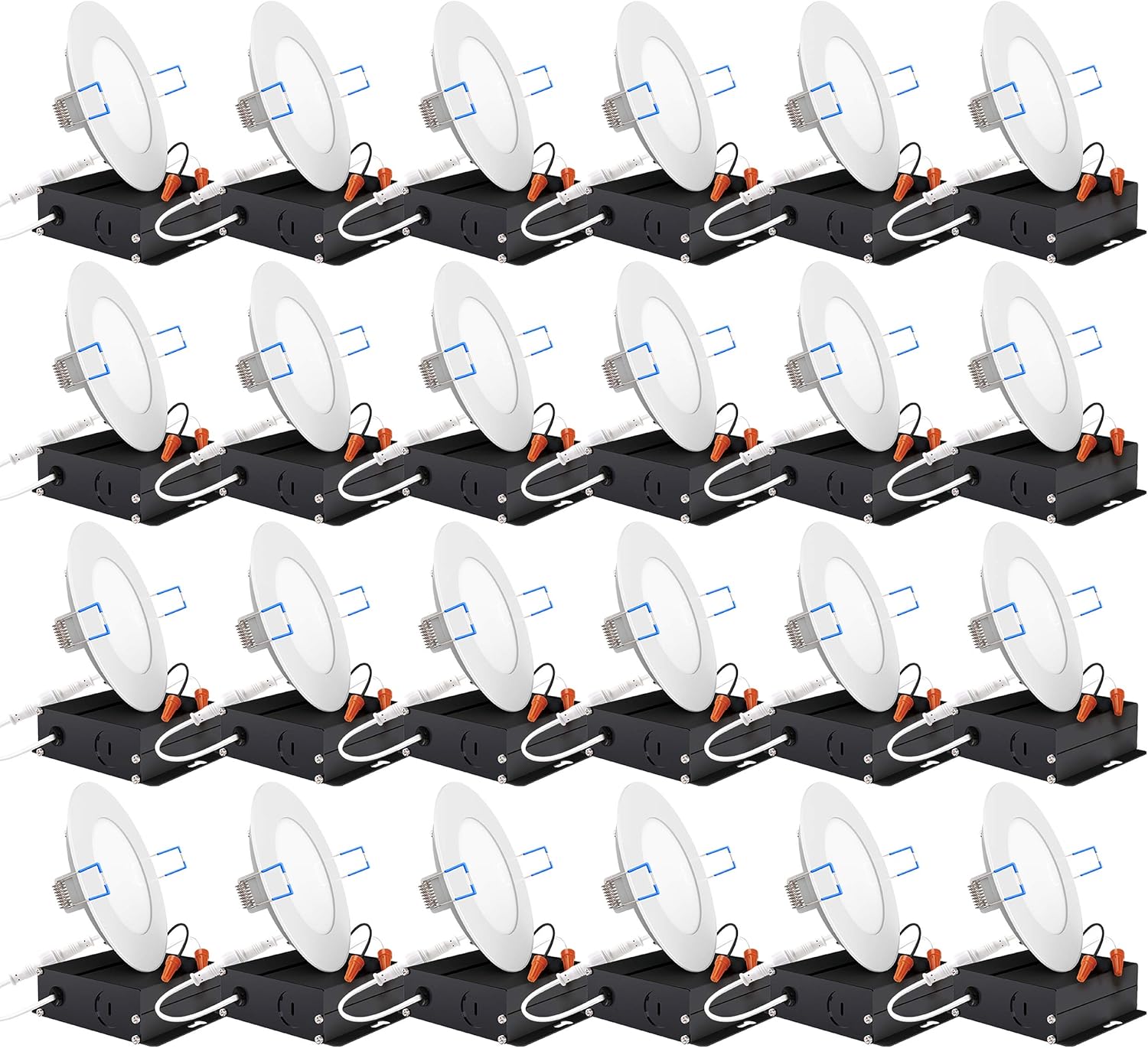 24 Pack 4 Inch Ultra Thin LED Recessed Ceiling Lights, 4000K Cool White, Dimmable 10W, 650 LM Q6254