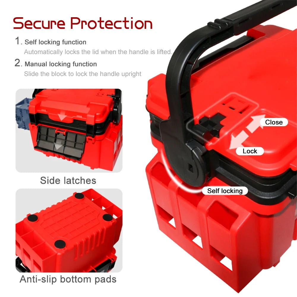Fishing Tackle Box with Lures and Hooks V576335