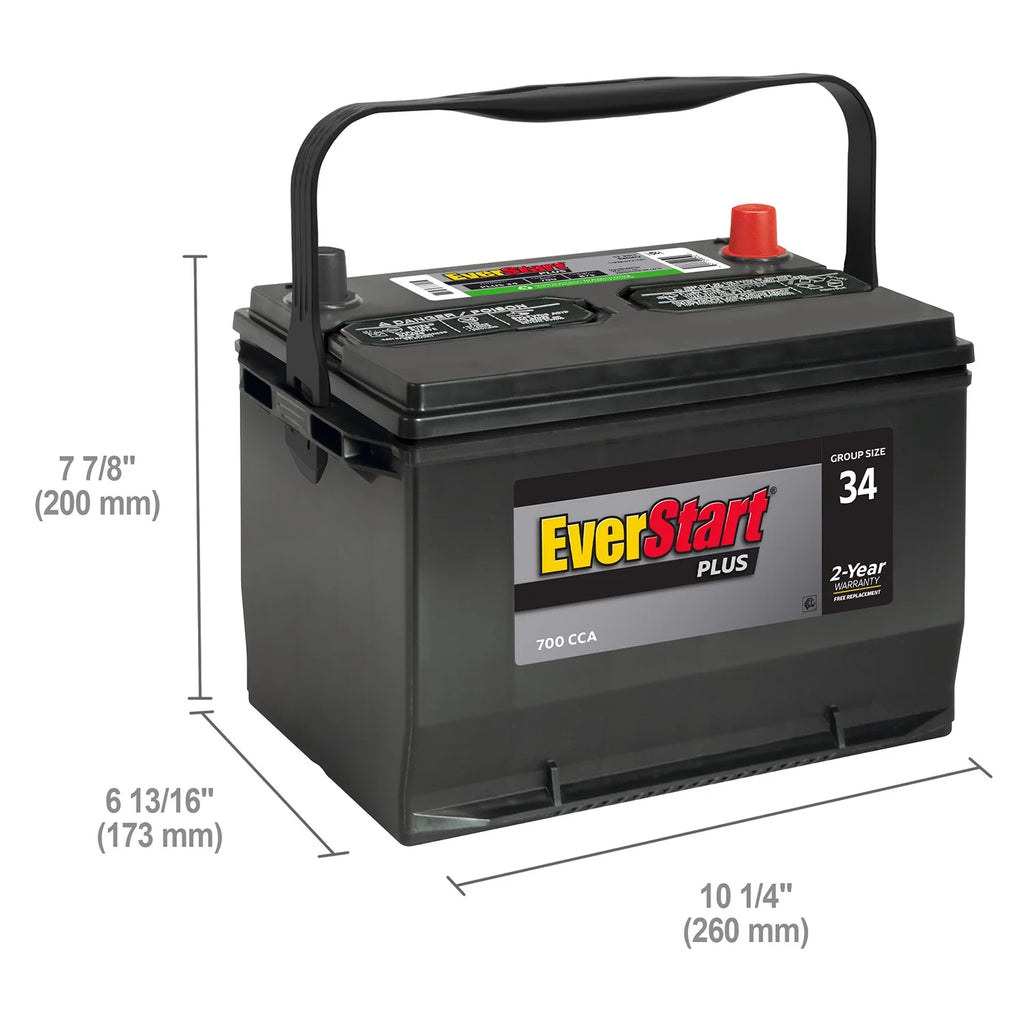 Lead Acid Automotive Battery, Group Size 34 12 Volt, 700 CCA H2569