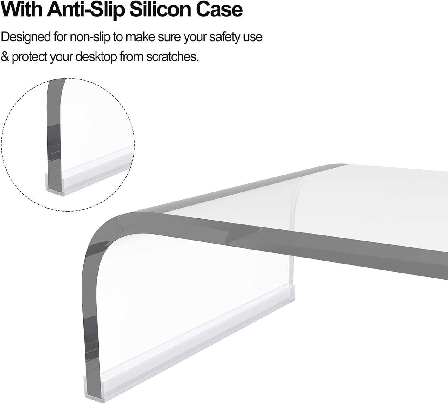 Acrylic Clear Monitor Screen Stand Riser, 20", Pack of 2 P822238