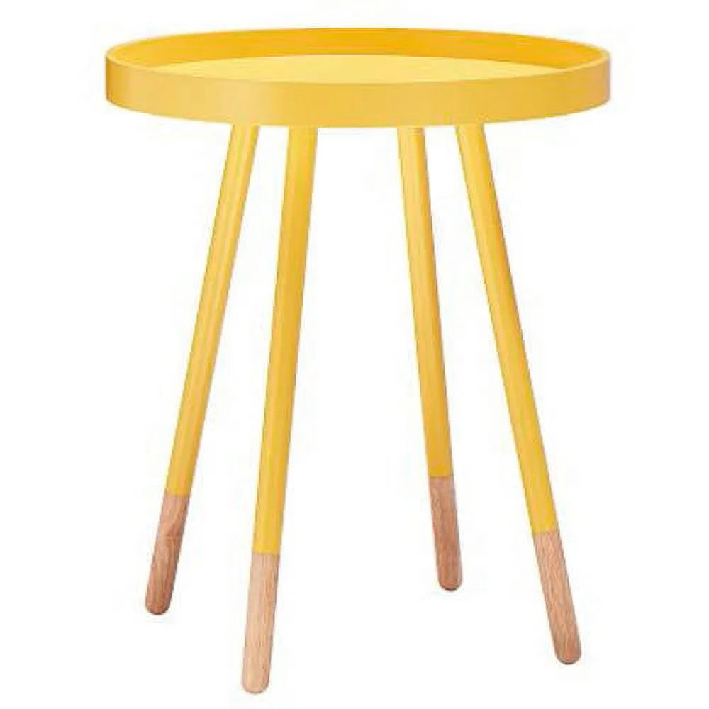 Yellow Round Bentwood Top End Table W25433