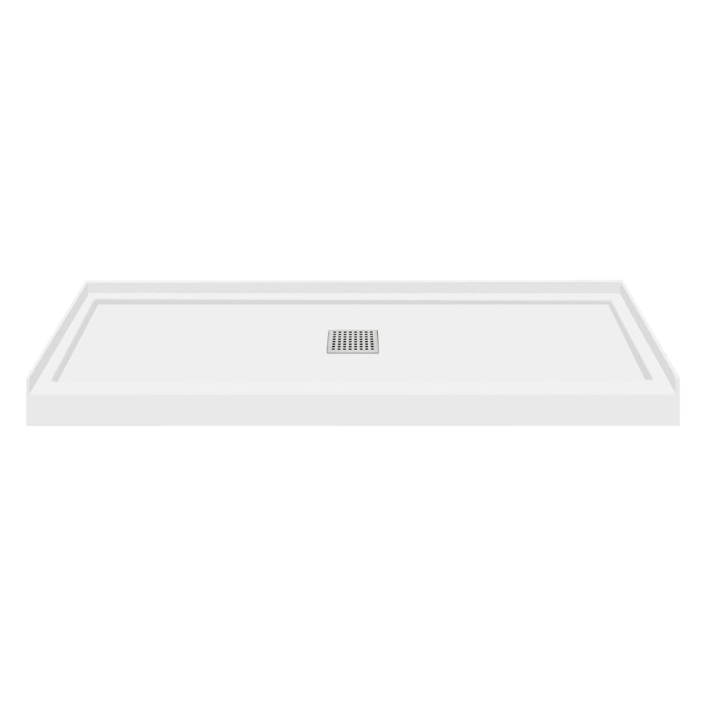 Cameo Single Threshold Shower Base with Center Drain D14283