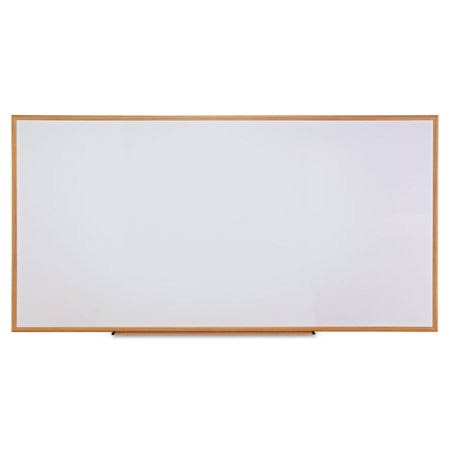 96 x 48 White Melamine Dry-Erase Board with Oak-Finished Frame K1145
