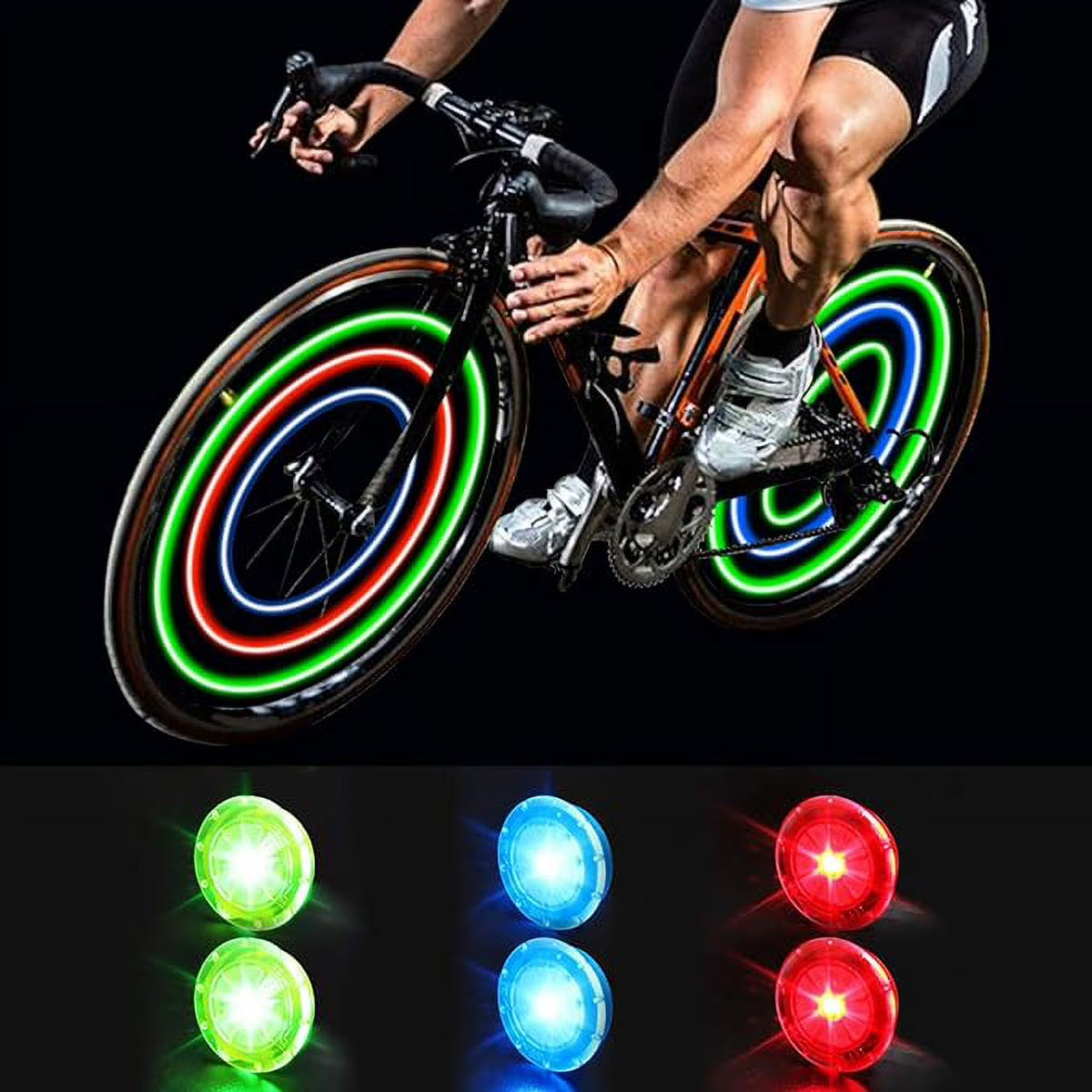 Bike Wheel Lights with Batteries Included, Waterproof C38047