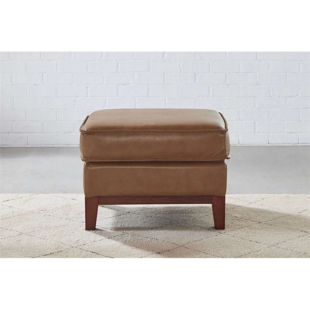 Camel Brown Genuine Leather Ottoman V53576