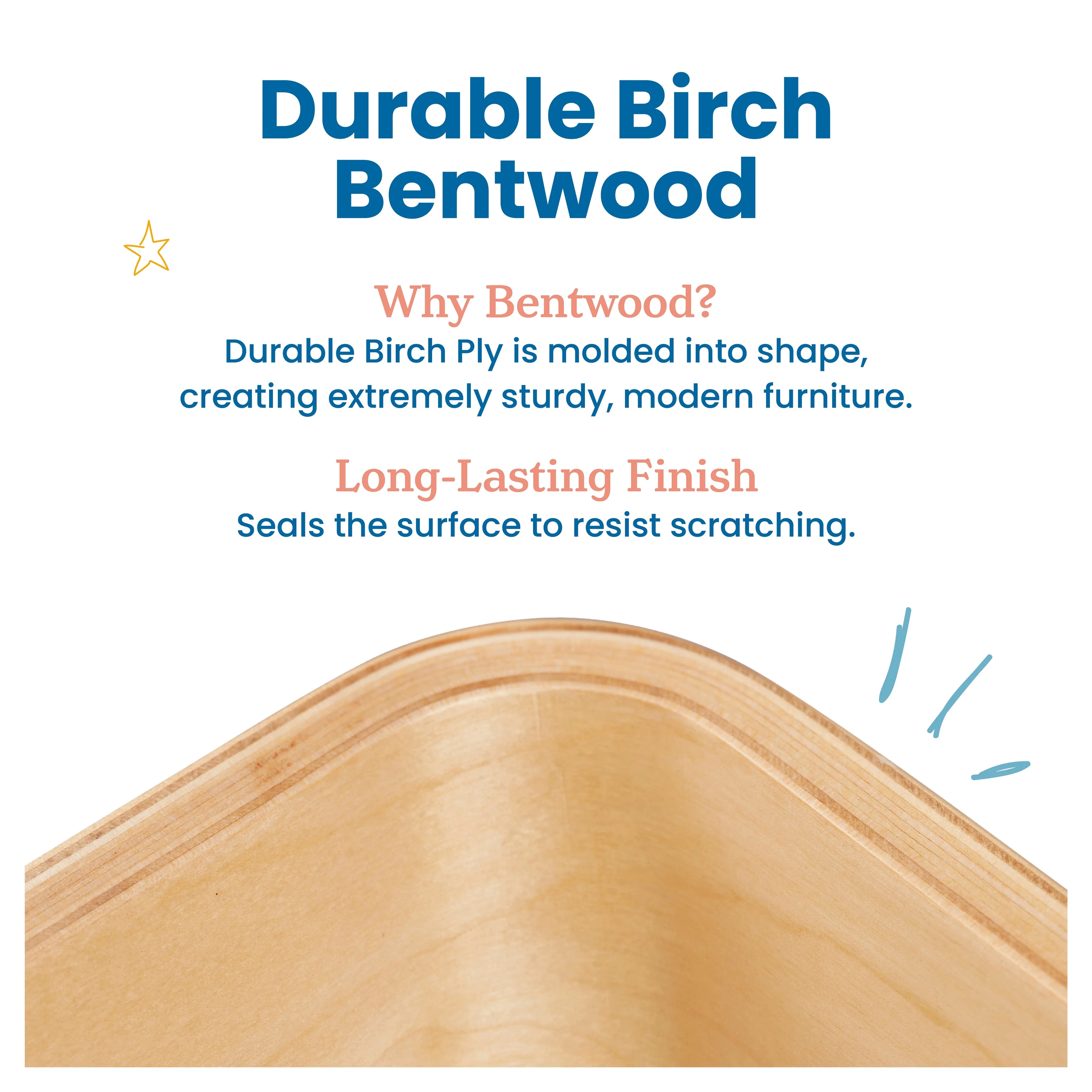 Bentwood Chair, 12in Seat Height, Natural, 2-Pack G479178
