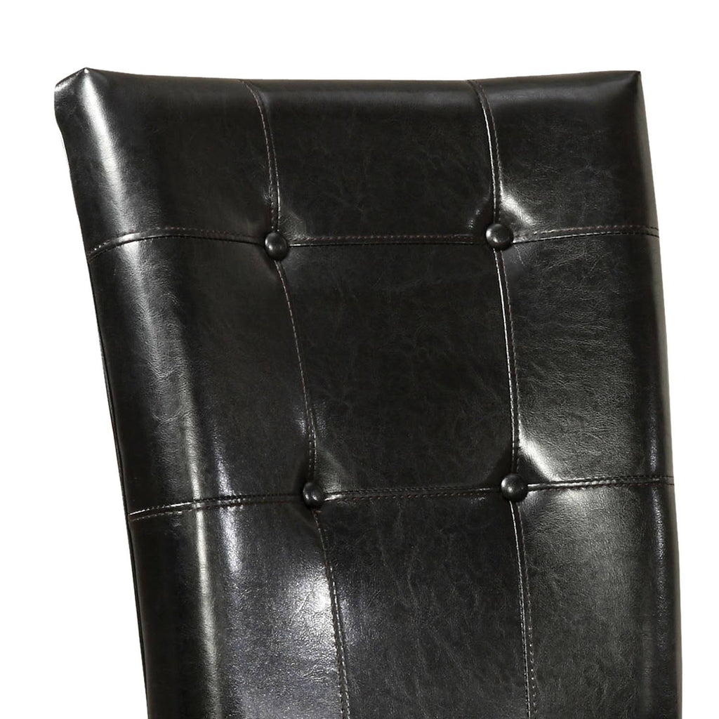 Black Leatherette Wood Side Chair Set of 2 R672