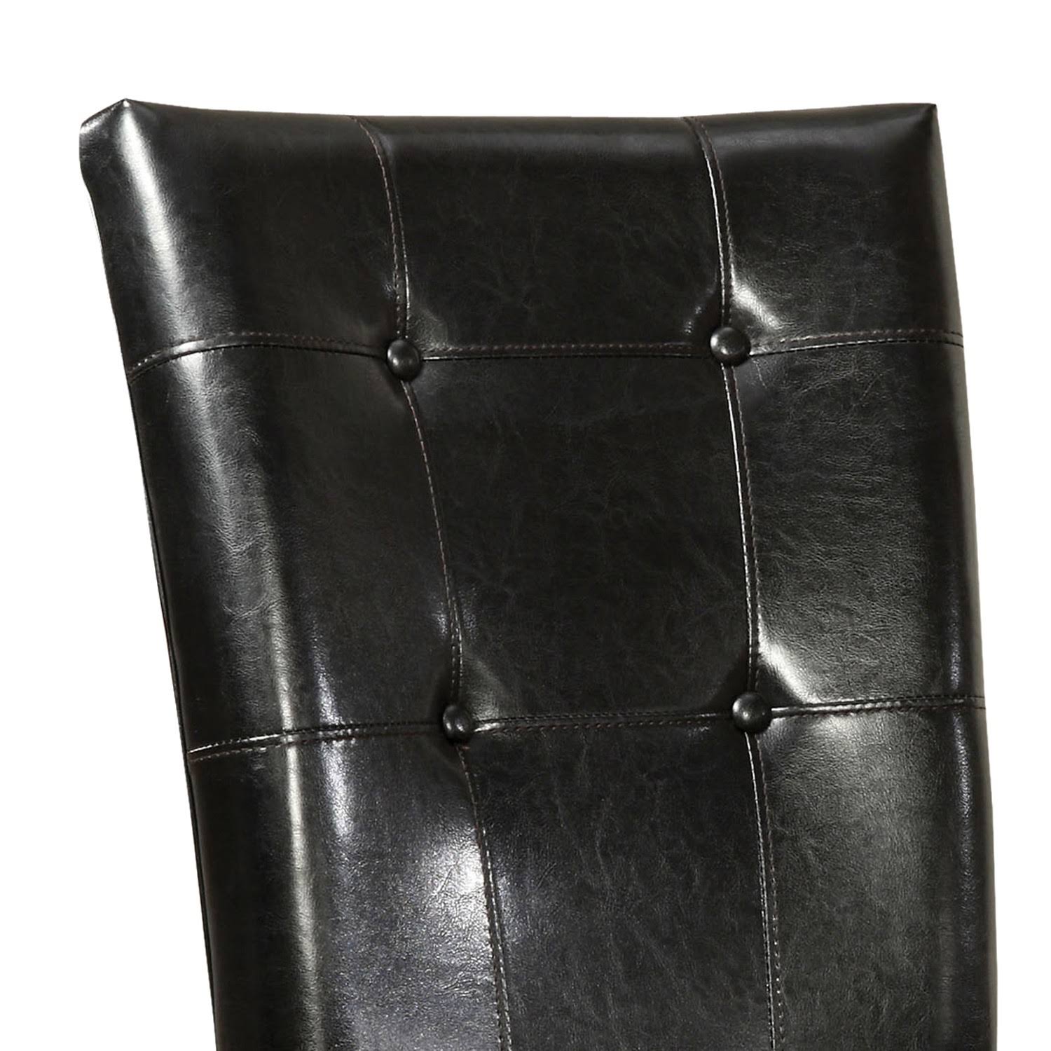 Black Leatherette Wood Side Chair Set of 2 R672