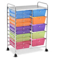 Blue 15-Drawer Rolling Utility Cart with Wheels Z944
