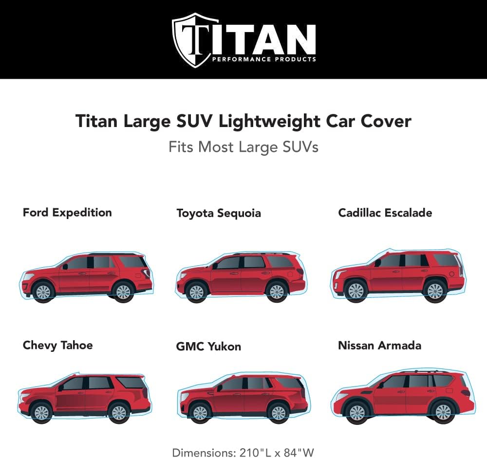 Lightweight Poly 210T Waterproof Car Cover for Large SUV 207-212", Pack of 2 H2943