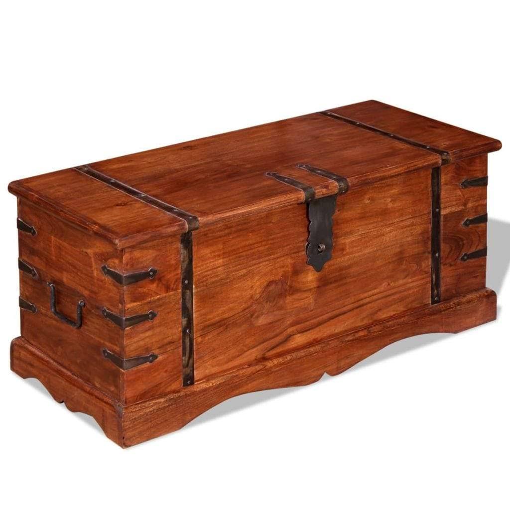 2 Piece Acacia Wood Storage Chest Set S86522