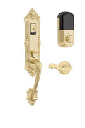 Single Cylinder Bluetooth Handleset with Right Handed Interior Lever in Polished Nickel G763