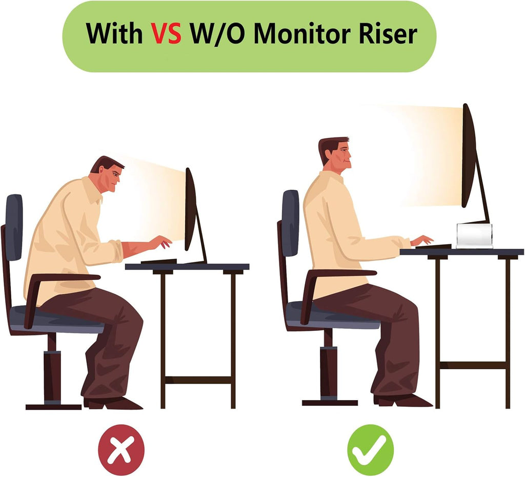 Acrylic Clear Monitor Screen Stand Riser, 20", Pack of 2 P822238
