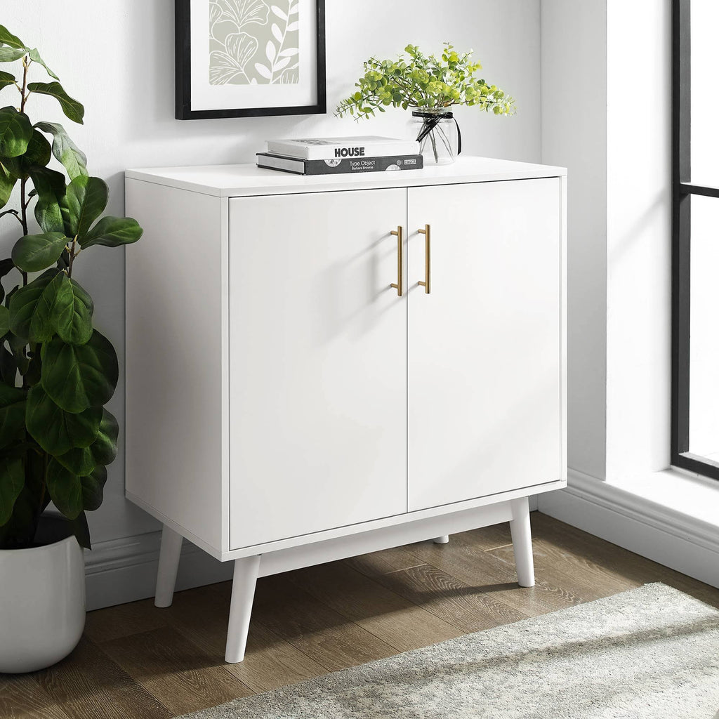 White Mid Century Modern Accent Cabinet M6950