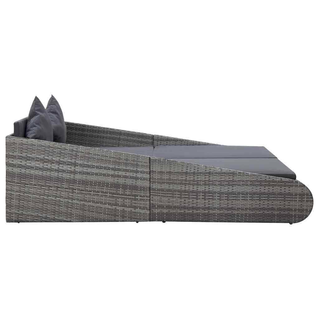Gray Poly Rattan Garden Bed S831