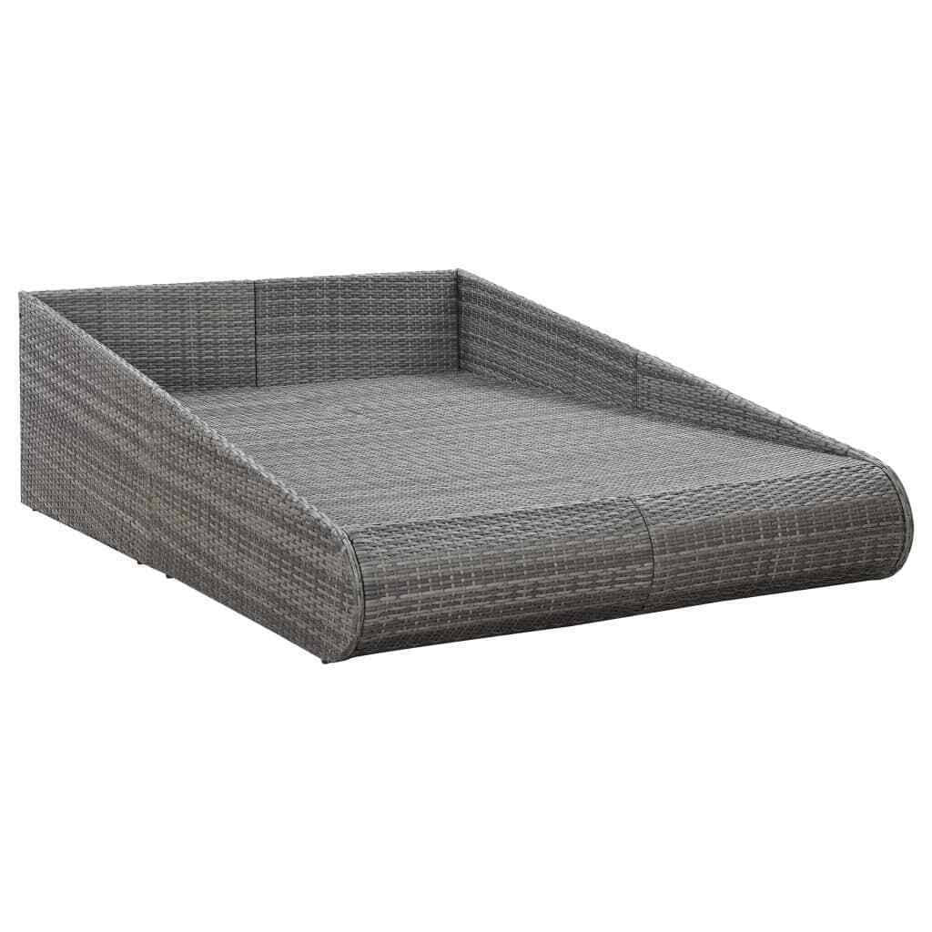 Gray Poly Rattan Garden Bed S831