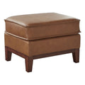 Camel Brown Genuine Leather Ottoman V53576