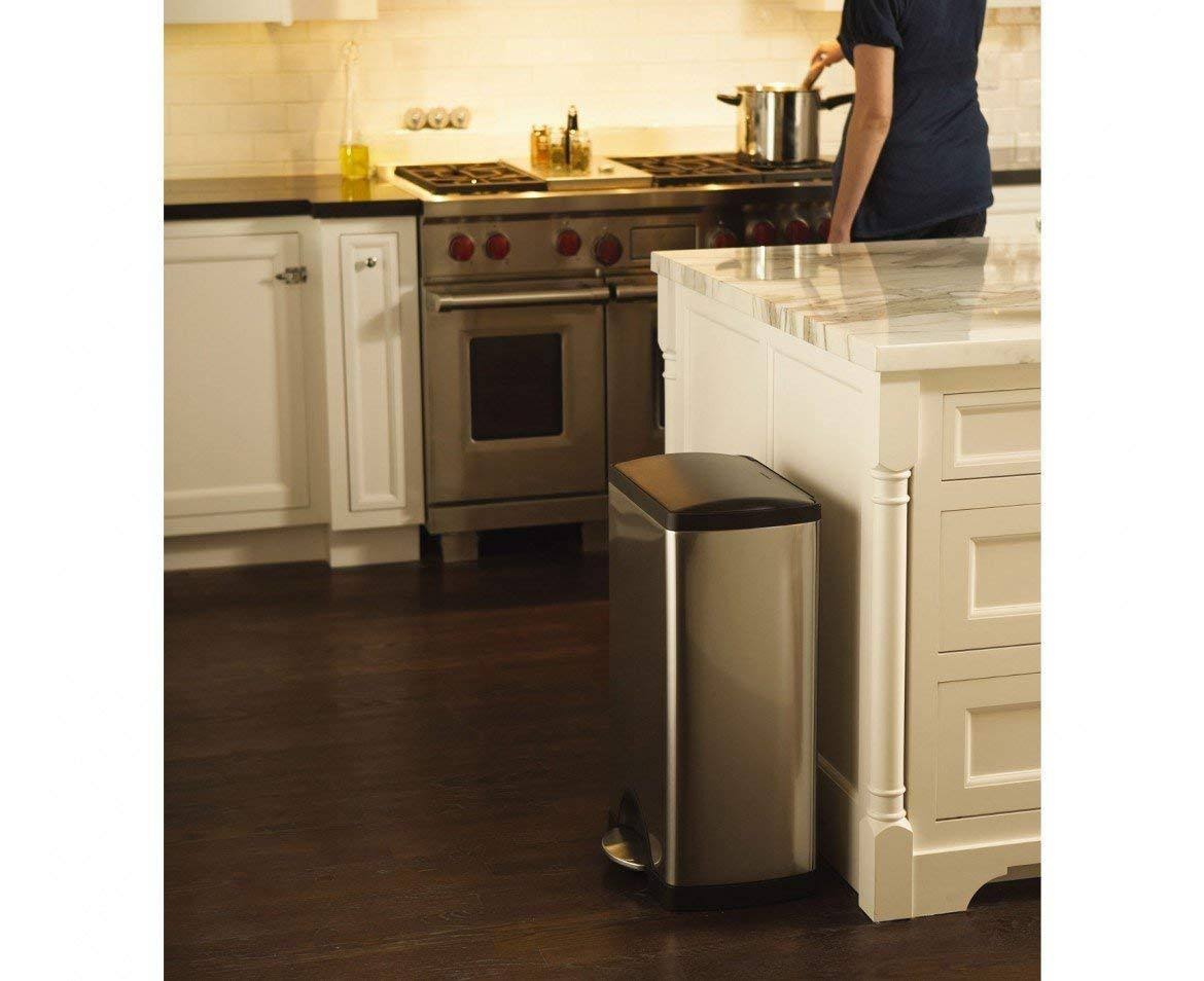 Stainless Steel Rectangular Step Trash Can, 38 L Y929